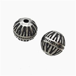 Stainless Steel Round Beads Antique Silver, approx 10mm [SSB8331]