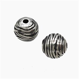 Stainless Steel Round Beads Antique Silver, approx 10mm [SSB8332]
