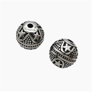 Stainless Steel Round Beads Antique Silver, approx 10mm [SSB8335]