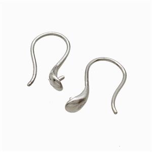 Raw Stainless Steel Hook Earrings With Pad, approx 9-17mm [SSB8342]