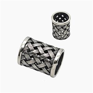 Stainless Steel Tube Beads Large Hole Antique Silver, approx 22-28mm, 18mm hole [SSB8347]