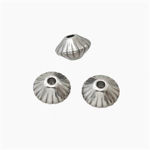 Raw Stainless Steel Bicone Beads, approx 7mm [SSB8348]