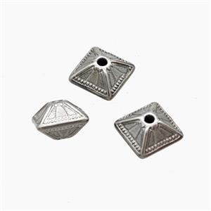 Raw Stainless Steel Pyramid Beads, approx 8mm [SSB8349]