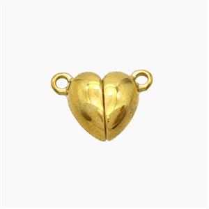 Stainless Steel Heart Magnetic Clasp Gold Plated, approx 12mm [SSB8351-12MM]
