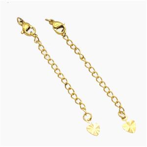 Stainless Steel Necklace Extender Gold Plated, approx 60mm length [SSB8419]