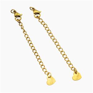 Stainless Steel Necklace Extender Gold Plated, approx 60mm length [SSB8420]