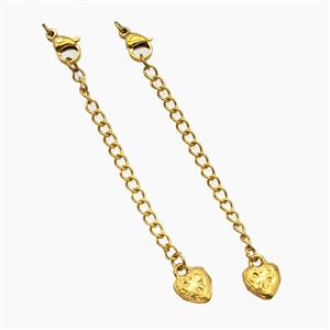 Stainless Steel Necklace Extender Gold Plated, approx 60mm length [SSB8424]