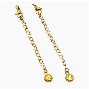 Stainless Steel Necklace Extender Gold Plated, approx 60mm length [SSB8426]