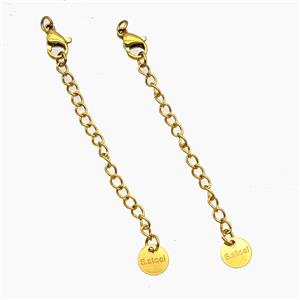 Stainless Steel Necklace Extender Gold Plated, approx 60mm length [SSB8428]