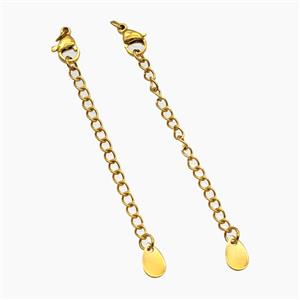 Stainless Steel Necklace Extender Gold Plated, approx 60mm length [SSB8429]