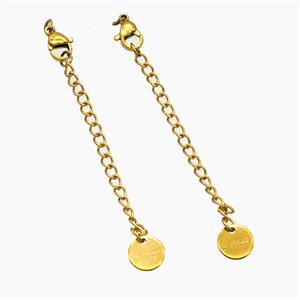 Stainless Steel Necklace Extender Gold Plated, approx 60mm length [SSB8431]
