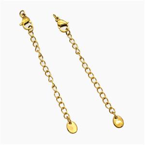 Stainless Steel Necklace Extender Gold Plated, approx 60mm length [SSB8432]