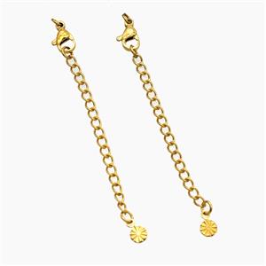 Stainless Steel Necklace Extender Gold Plated, approx 60mm length [SSB8433]