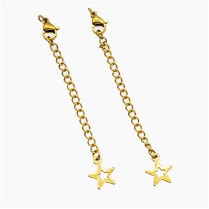 Stainless Steel Necklace Extender Gold Plated, approx 60mm length [SSB8434]