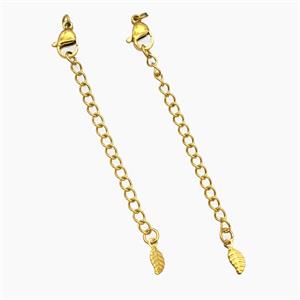 Stainless Steel Necklace Extender Gold Plated, approx 60mm length [SSB8435]