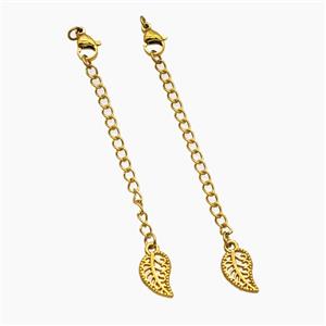 Stainless Steel Necklace Extender Gold Plated, approx 60mm length [SSB8436]