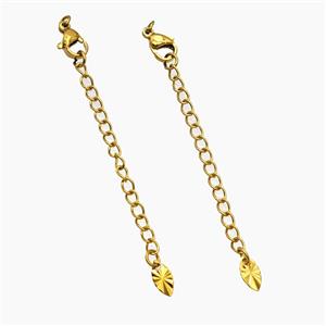 Stainless Steel Necklace Extender Gold Plated, approx 60mm length [SSB8438]