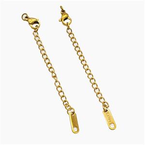 Stainless Steel Necklace Extender Gold Plated, approx 60mm length [SSB8442]
