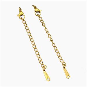 Stainless Steel Necklace Extender Gold Plated, approx 60mm length [SSB8443]