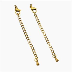 Stainless Steel Necklace Extender Gold Plated, approx 60mm length [SSB8444]