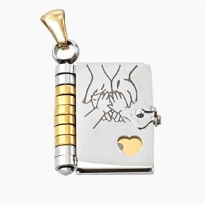Stainless Steel Frame Locket Pendant Gold Plated, approx 17-20mm [SSB8461]