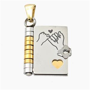 Stainless Steel Frame Locket Pendant Gold Plated, approx 17-20mm [SSB8462]