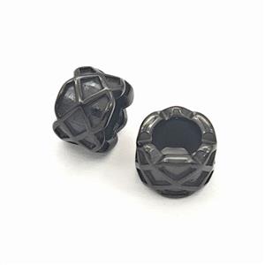 Stainless Steel Tube Beads Large Hole Black Plated, approx 11mm, 6mm hole [SSB8466]