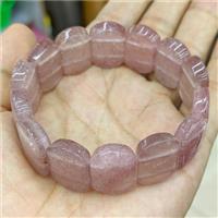 Natural Pink Strawberry Quartz Bracelet Stretchy, approx 15-24mm [BR11202]