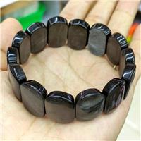 Natural Silver Obsidian Bracelet Stretchy, approx 15-24mm [BR11207]