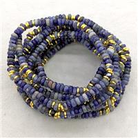 Natural Blue Sodalite Bracelets Stretchy Rondelle, approx 4mm [BR11221]