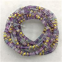 Natural Purple Fluorite Bracelets Stretchy Rondelle, approx 4mm [BR11228]