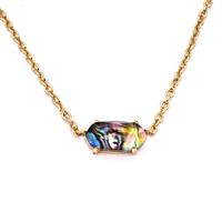 Abalone Shell Copper Necklace Gold Plated, approx 7-14mm, 45-50cm length [BR11289]