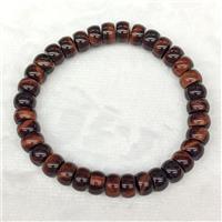 Red Tiger Eye Stone Bracelets Rondelle Stretchy, approx 8mm [BR11395]