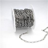 Copper Chain, Platinum Plated, approx 2.5x3mm, 3x6mm [CH11034]