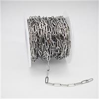 Copper Paperclip Chain Platinum Plated, approx 3x9mm [CH11036]