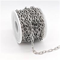 Copper Chain, Platinum Plated, approx 4x7mm [CH11065]