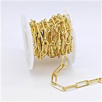 Copper Paperclip Chain Gold Plated, approx 5x15mm [CH11094]