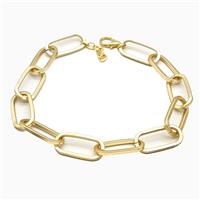 Aluminium Necklace Chain Matte Gold, approx 22-45mm,45-50cm length [CH11117]