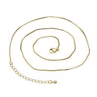 Copper Box Necklace Chain Gold Plated, approx 1mm, 45-50cm length [FD19430]