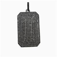 Copper Rectangle Pendant Micropave Zirconia Black Plated, approx 20-32mm [FD19910]
