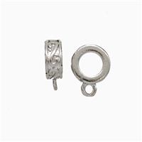 Copper Hanger Bail Platinum Plated, approx 7mm, 4mm hole [FD20453]