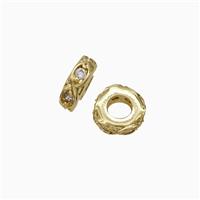 Copper Heishi Spacer Beads Pave Zirconia Gold Plated, approx 6mm [FD21018]