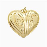 Copper LOVE Pendant Heart Gold Plated, approx 28mm [FD21610]