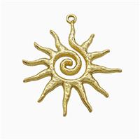 Copper Sun Pendant Spiral Hammered Gold Plated, approx 27mm [FD22018]