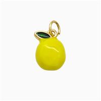 Copper Mango Pendant Yellow Enamel Gold Plated, approx 8-12mm [FD22295]