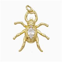 Copper Beetle Pendant Pave Zirconia Gold Plated, approx 20-25mm [FD22496]