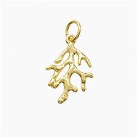 Copper Coral Reef Pendant Gold Plated, approx 11-15mm [FD22732]