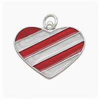 Copper Heart Pendant Red Painted Platinum Plated, approx 15-21mm [FD23172]