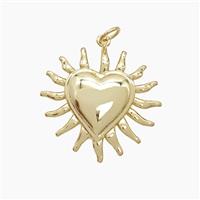 Copper Heart Pendant Gold Plated, approx 25mm [FD23339]