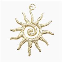 Copper Sun Pendant Hammered Gold Plated, approx 33mm [FD23343]